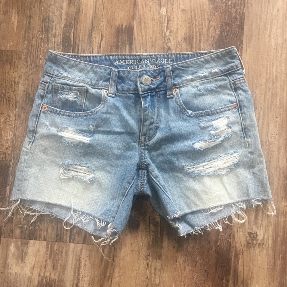 American Eagle EAO Distressed denim jean shorts